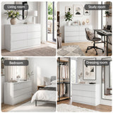 Artiss 6 Chest of Drawers Lowboy White - Low Angle