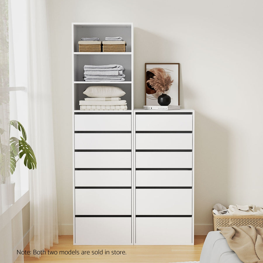 Artiss 6 Chest of Drawers Tallboy Cabinet White, image 7