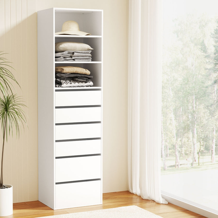 Artiss 6 Chest of Drawers Tallboy Cabinet White, image 8