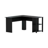 Artiss Computer Desk Shelf L-Shape Black 136CM - Low Angle