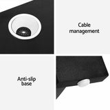 Artiss Computer Desk Shelf L-Shape Black 136CM - Rear View