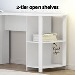Artiss Computer Desk Shelf L-Shape White 136CM, image 5
