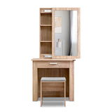 Artiss Dressing Table Stool Set Sliding Mirror Oak Demi - Side View