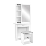 Artiss Dressing Table Stool Set Sliding Mirror White Demi - Side View