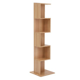 Artiss 5 Tiers Bookshelf S-shaped Bookcase Oak - 45-Degree Angle