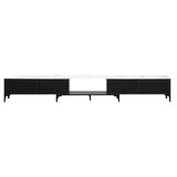 Artiss TV Cabinet Entertainment Unit Stand Extendable Black - Top-Down View