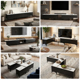 Artiss TV Cabinet Entertainment Unit Stand Extendable Black - 45-Degree Angle
