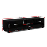 Artiss Entertainment Unit TV Cabinet 140cm Black Jim - Top-Down View