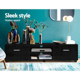 Artiss Entertainment Unit TV Cabinet 140cm Black Jim - 45-Degree Angle