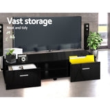 Artiss Entertainment Unit TV Cabinet 140cm Black Jim - Rear View