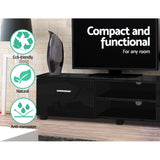 Artiss Entertainment Unit TV Cabinet 140cm Black Jim - Close-Up Angle