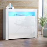 Artiss Buffet Sideboard LED - ARNO White - Low Angle