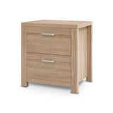Artiss Bedside Table 2 Drawers - MAXI Pine - Side View