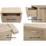 Artiss 5 Chest of Drawers - MAXI Pine - Low Angle