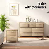 Artiss 7 Chest of Drawers - MAXI Pine - Rear View