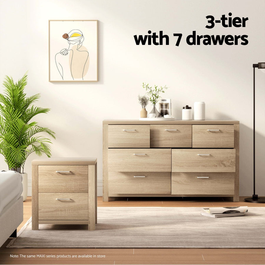 Artiss 7 Chest of Drawers - MAXI Pine, image 6