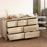 Artiss 7 Chest of Drawers - MAXI Pine - Close-Up Angle