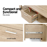 Artiss Coffee Table 1 Drawer Oak Maxi - Rear View