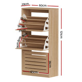 Artiss Shoe Cabinet Storage Drawer 45 Pairs Pine