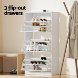 Artiss Shoe Cabinet Storage Drawer 45 Pairs White - Top-Down View
