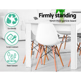 Artiss Dining Table Rectangular 4 Seater 120CM White Natu - 45-Degree Angle