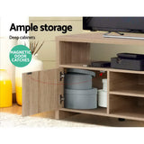 Artiss TV Cabinet Entertainment Unit 140cm Oak Ken - Rear View
