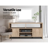 Artiss TV Cabinet Entertainment Unit 140cm Oak Ken - Low Angle