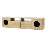 Artiss 185CM TV Unit with Cat House Storage Cabinet Pine