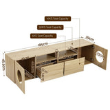 Artiss 185CM TV Unit with Cat House Storage Cabinet Pine - Top-Down View