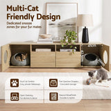 Artiss 185CM TV Unit with Cat House Storage Cabinet Pine - Rear View