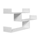 Artiss Floating Wall Shelf 3 Tier White - Top-Down View