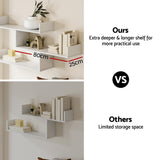 Artiss Floating Wall Shelf 3 Tier White - Rear View