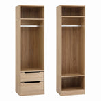 Artiss 2X Wardrobe Clothes Closet Storage Organiser Shelf Drawers Pine
