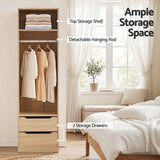 Artiss Wardrobe Clothes Closet Storage Organizer Pine - 45-Degree Angle