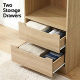Artiss Wardrobe Clothes Closet Storage Organizer Pine - Rear View