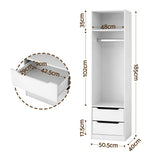 Artiss Wardrobe Clothes Closet Storage Organizer White - Side View