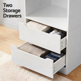 Artiss Wardrobe Clothes Closet Storage Organizer White - Rear View