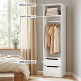 Artiss Wardrobe Clothes Closet Storage Organizer White - Close-Up Angle