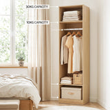 Artiss Wardrobe Clothes Closet Storage Organizer Shelf Pine - Rear View