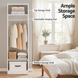 Artiss Wardrobe Clothes Closet Storage Organizer Shelf White - 45-Degree Angle