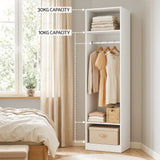 Artiss Wardrobe Clothes Closet Storage Organizer Shelf White - Rear View
