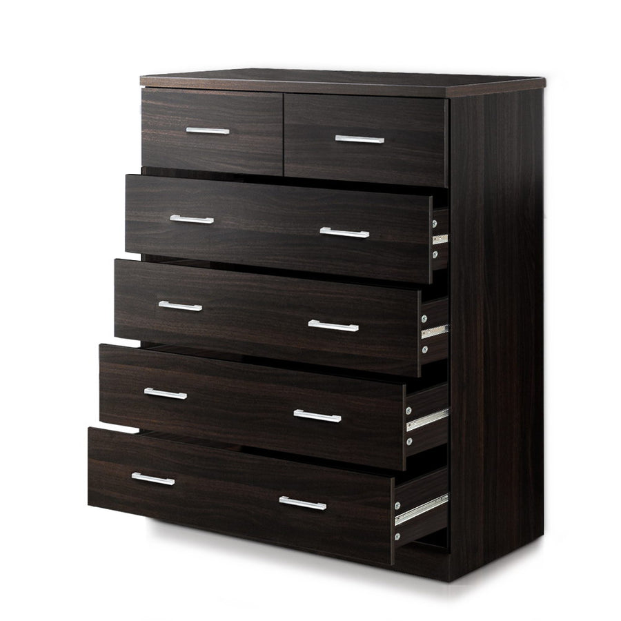 Artiss 6 Chest of Drawers - ANDES Walnut, image 3