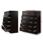 Artiss 6 Chest of Drawers - ANDES Walnut, image 4