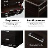Artiss 6 Chest of Drawers - ANDES Walnut - Close-Up Angle