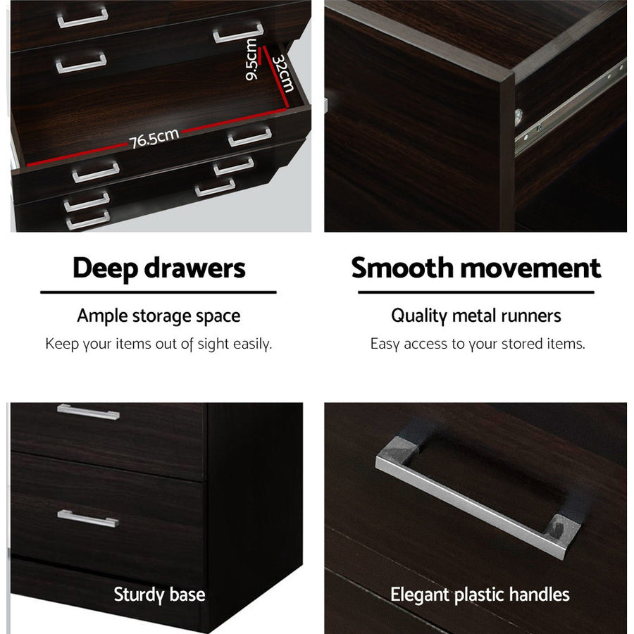 Artiss 6 Chest of Drawers - ANDES Walnut, image 7