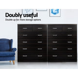 Artiss 6 Chest of Drawers - ANDES Walnut - Low Angle