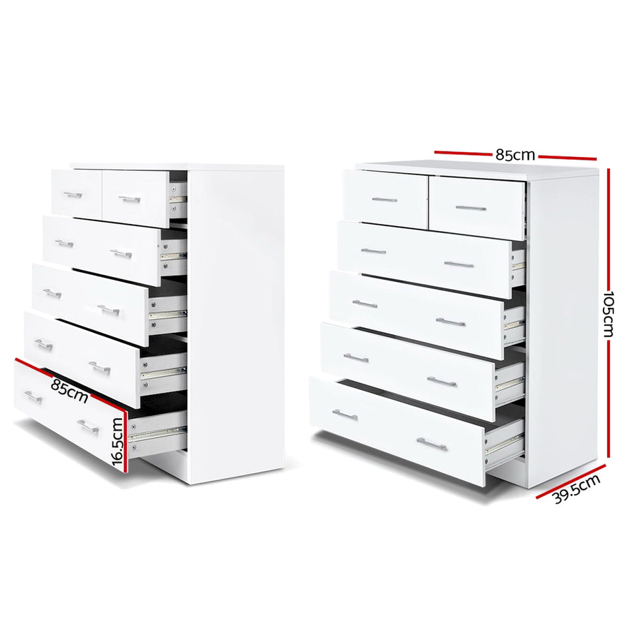 Artiss 6 Chest of Drawers - ANDES White, image 4