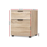 Artiss Filing Cabinet 2 Drawer Office Storage Organiser - Top-Down View