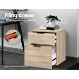 Artiss Filing Cabinet 2 Drawer Office Storage Organiser - Rear View