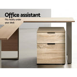 Artiss Filing Cabinet 2 Drawer Office Storage Organiser - Close-Up Angle